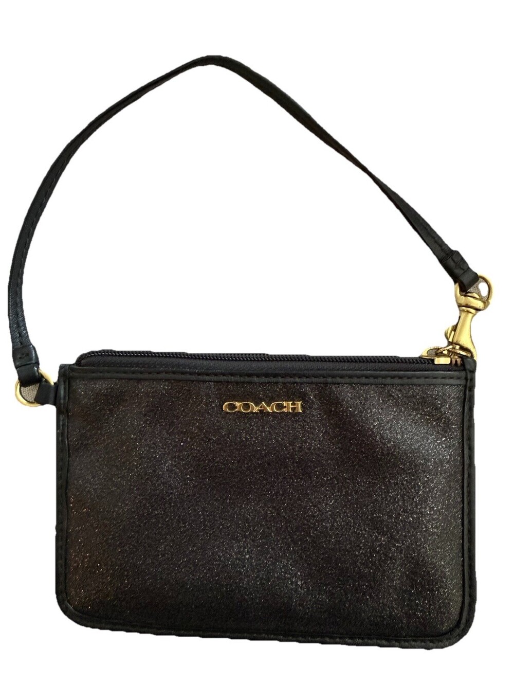 Coach Wristlet, Black Glitter Coach Wristlet, Black Small Wristlet